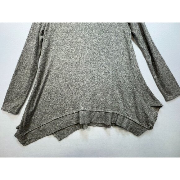 Soft Surroundings Womens Knitted Tunic Sweater Size M Gray Asymmetrical Hem Slit - Picture 11 of 13